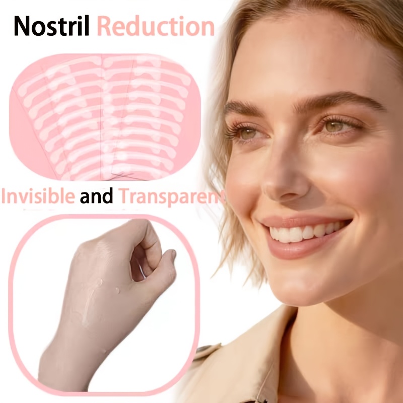 Nose Trimmer - 100枚入り 隠せる鼻縮小パッチ 鼻翼縮小ステッカー コスプレ用 特殊鼻縮小美容ストリップ 鼻シェイパー