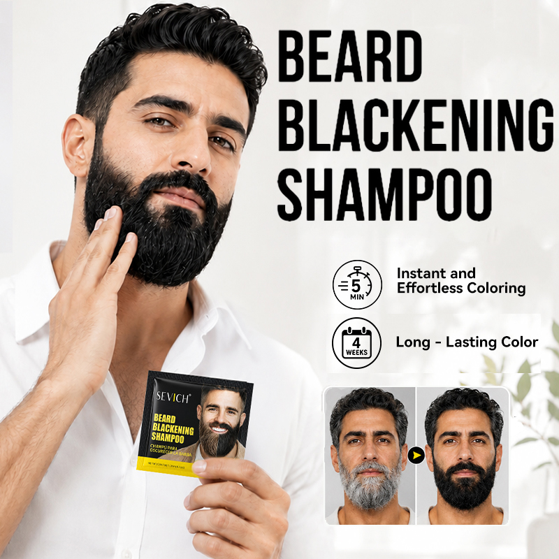 Shaving Cream - 10個入り ナチュラルブラック ひげ染めシャンプー メンズ用 3分で素早く髪の色を変える ブラックひげ染めクリーム