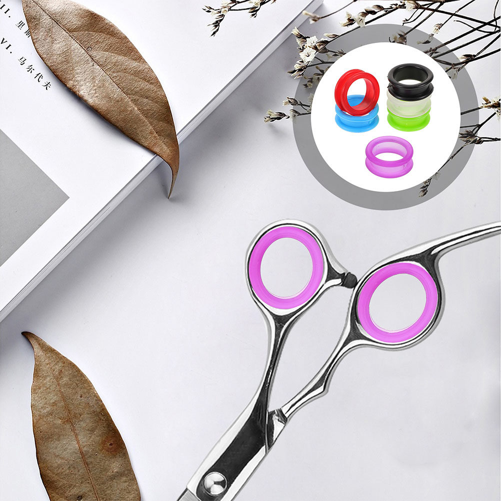 Grooming Scissors - 18個入り、柔らかいシリコン製の指サック、指保護リング、美容用ハサミ用、指の保護カバー、ヘアカット用。