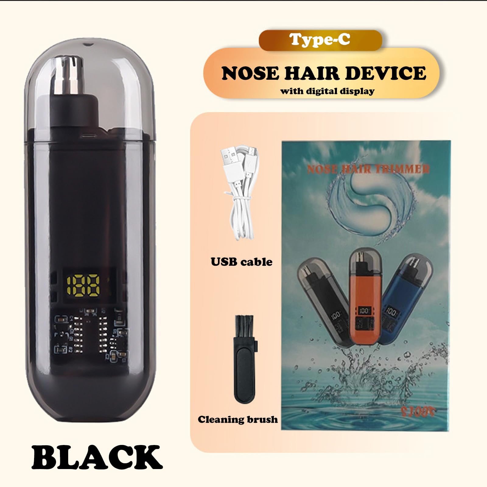 鼻耳毛トリマー USB 充電式男性用電動バリカン急速充電低騒 - Nose Trimmer のレビューと価格