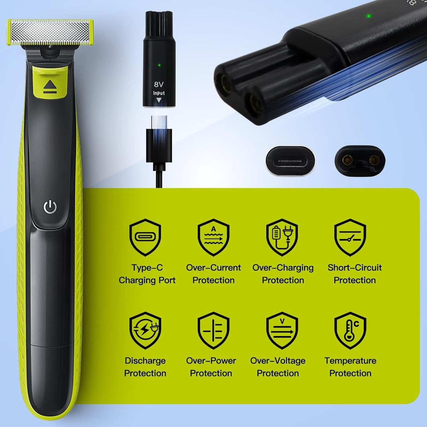 8V HQ850 Type-C シェーバー充電器アダプター充 - Electric Razor のレビューと価格