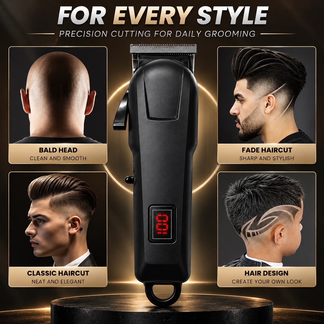 電動バリカンとシェーバーのセット。バッテリー残量表示機能付き - Beard Trimmer のレビューと価格