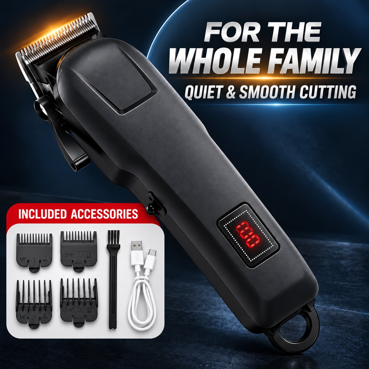 電動バリカンとシェーバーのセット。バッテリー残量表示機能付き - Beard Trimmer のレビューと価格