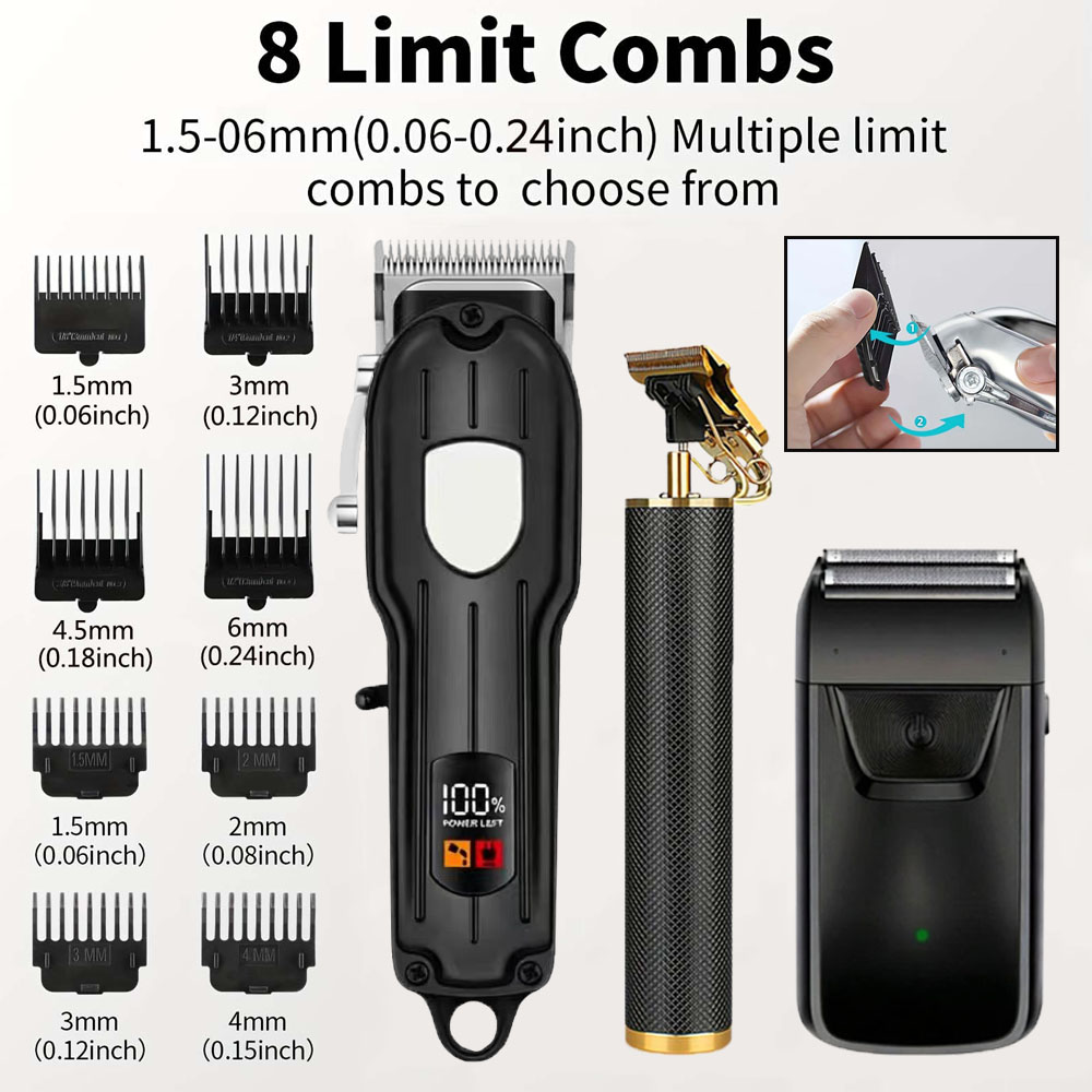 LCDディスプレイ付きプロ用バリカンセット、男性用充電式電動 - Body Trimmer のレビューと価格