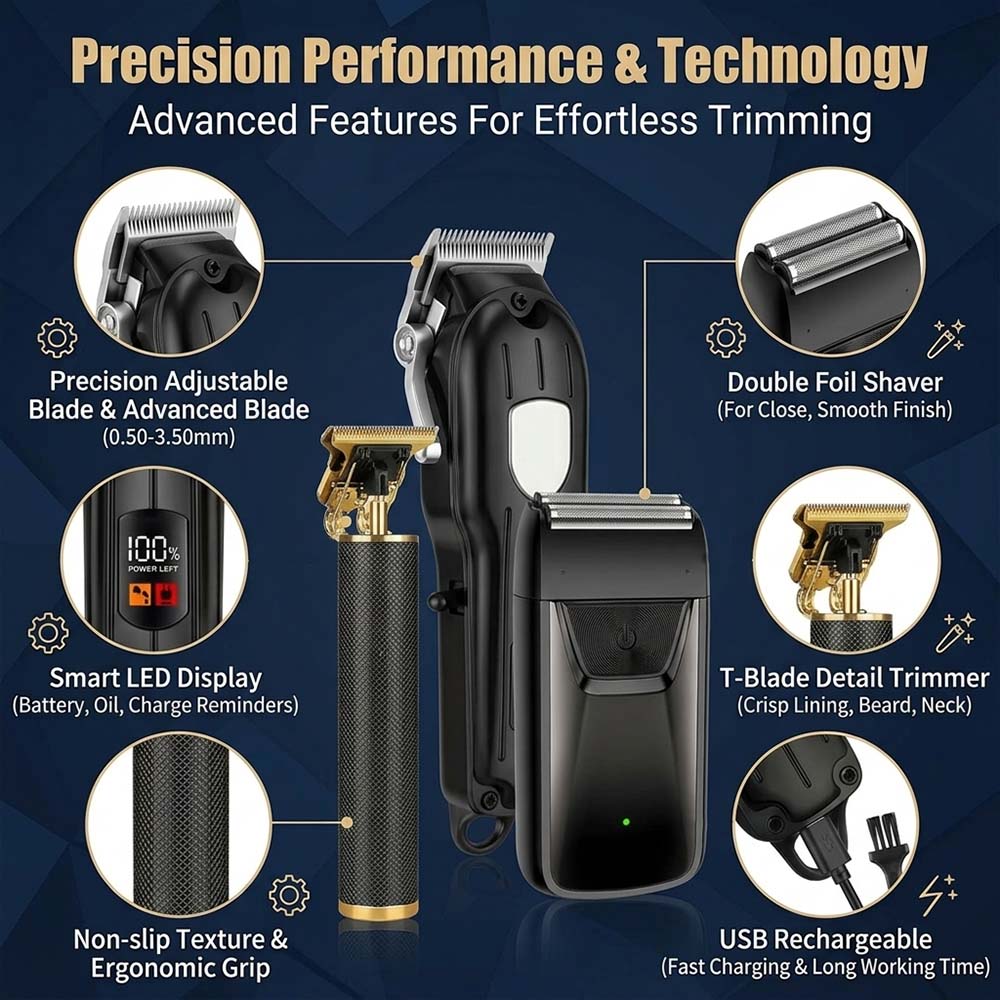 LCDディスプレイ付きプロ用バリカンセット、男性用充電式電動 - Body Trimmer のレビューと価格