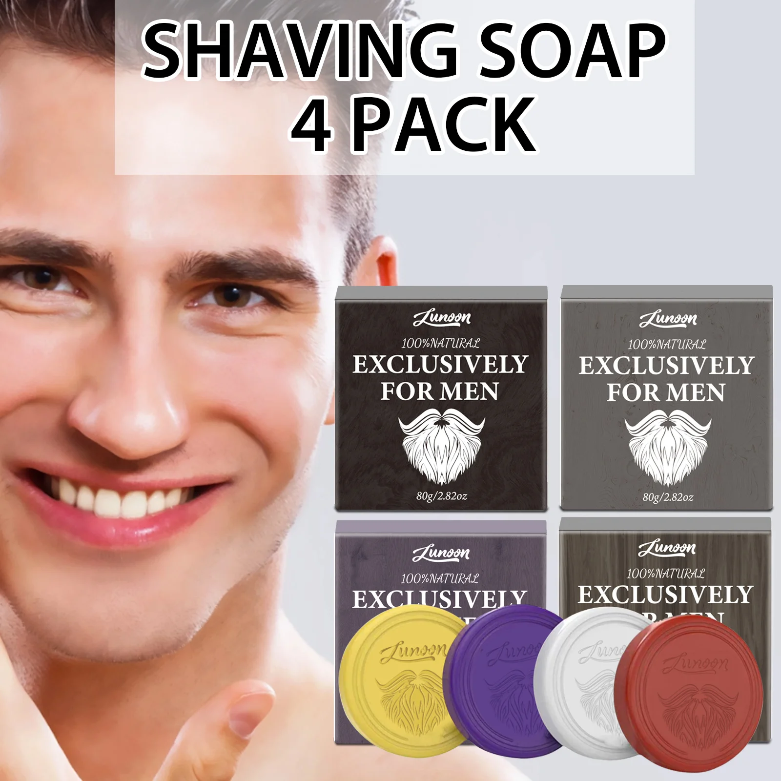 4/1個入り メンズ髭剃り石鹸 手作り 滑らかな質感 濃密な - Shaving Cream のレビューと価格