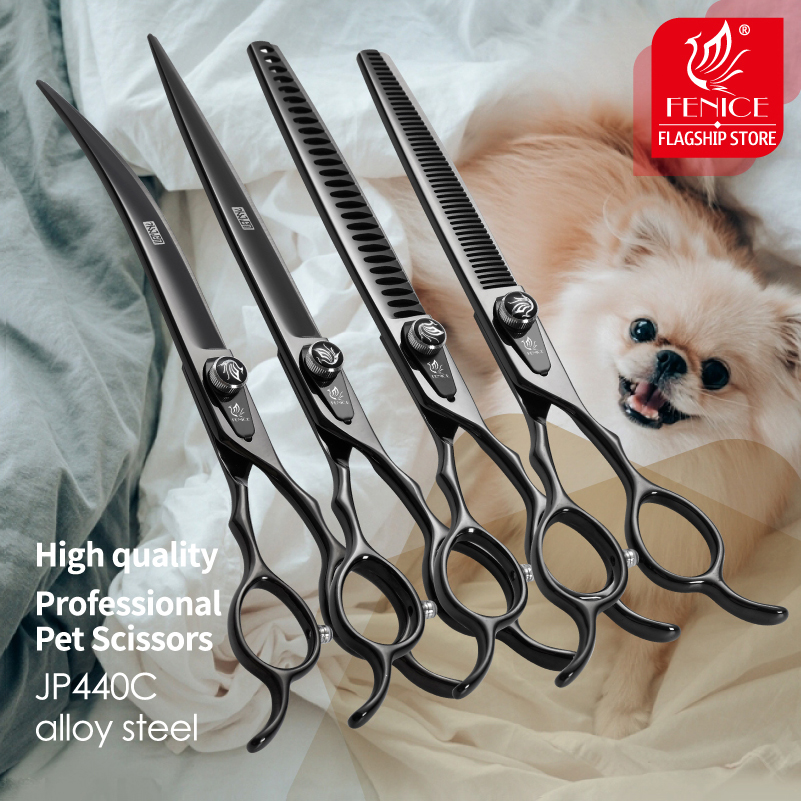 フェニーチェ JP440C スチール製プロ用黒色犬用理髪はさ - Grooming Scissors のレビューと価格