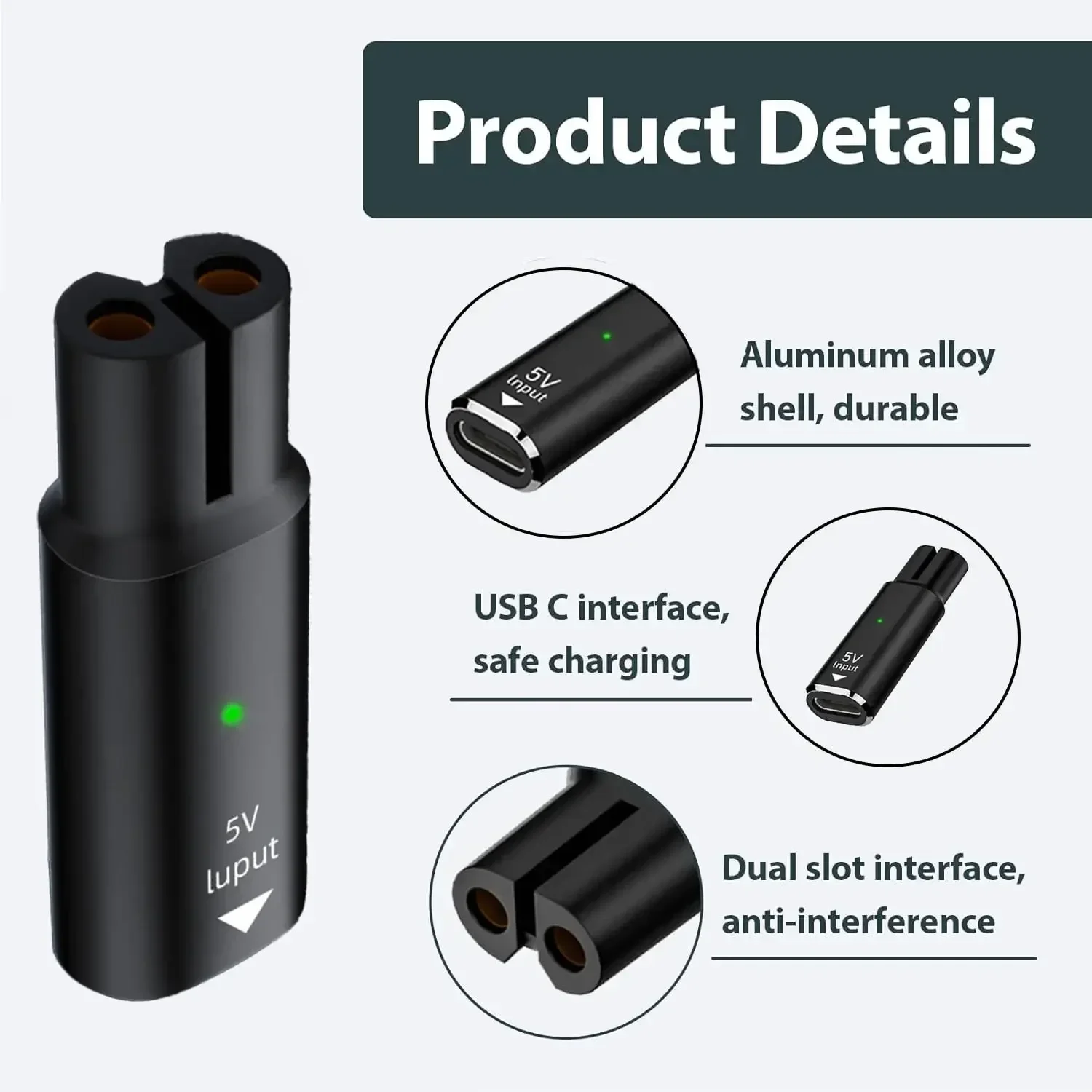 5V Type-C シェーバーアダプター充電器コンバーター（ - Beard Trimmer のレビューと価格