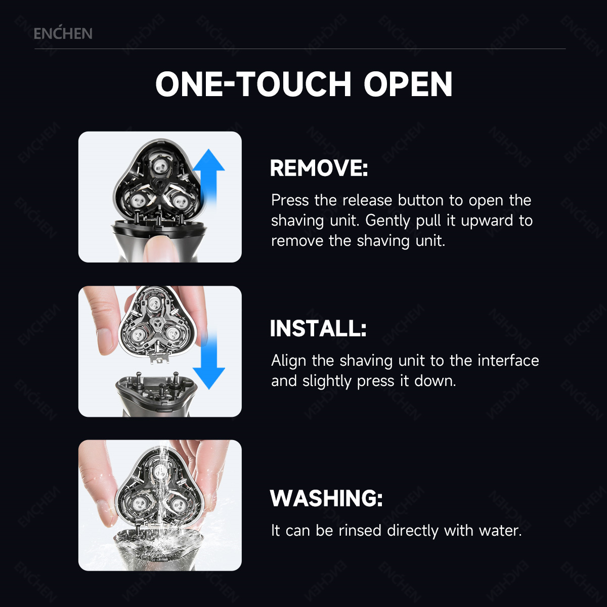 ENCHEN ブラックストーンの交換用電気シェーバーヘッド  - Electric Razor のレビューと価格